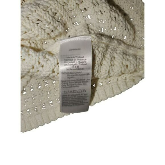 Madewell Crochet-Knit Crewneck Sweater Tank Small Ivory NWT Beachy Cottagecore - Picture 5 of 7